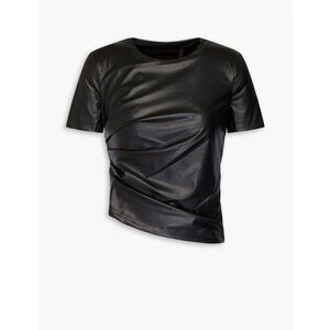 Helmut Lang black faux leather top XXS NWTS